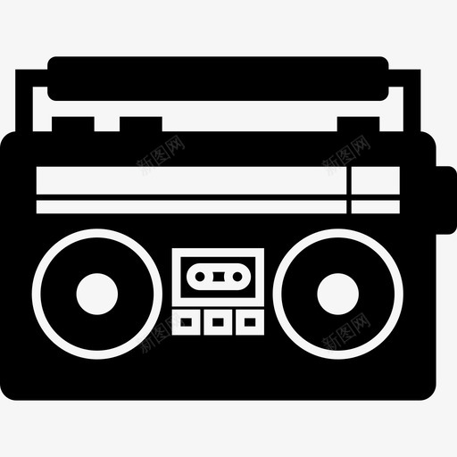 旧收音机磁带音乐图标svg_新图网 https://ixintu.com 录音机 旧收音机 磁带 音乐