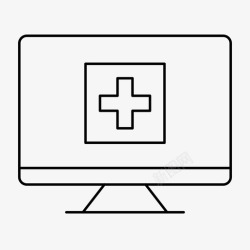 医疗咨询医疗桌面电脑健康图标高清图片