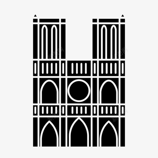 圣母院大教堂法国图标svg_新图网 https://ixintu.com 圣母院 大教堂 巴黎 法国 纪念碑