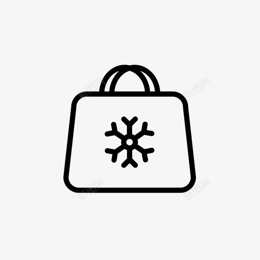 包购物袋雪花图标svg_新图网 https://ixintu.com 包 圣诞套装3 购物袋 雪花