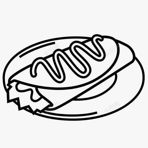 玉米饼食物墨西哥菜图标svg_新图网 https://ixintu.com 墨西哥菜 玉米饼 盘子 食物