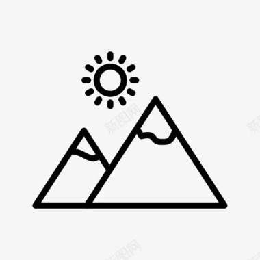 山有太阳画廊自然图标图标