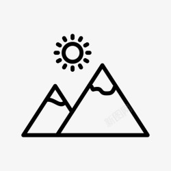山有山有太阳画廊自然图标高清图片