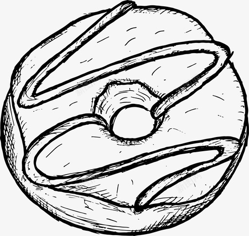 甜甜圈烘焙食品图标svg_新图网 https://ixintu.com 手绘 烘焙 甜甜圈 素描 食品