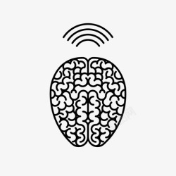 脑波人工智能脑波人类机器人图标高清图片