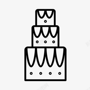 婚礼蛋糕食物爱情图标图标