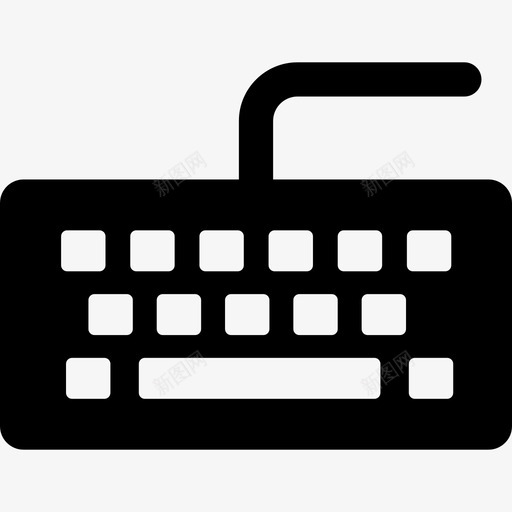 黑色键盘电脑材料设备图标svg_新图网 https://ixintu.com 材料设备 电脑 黑色键盘
