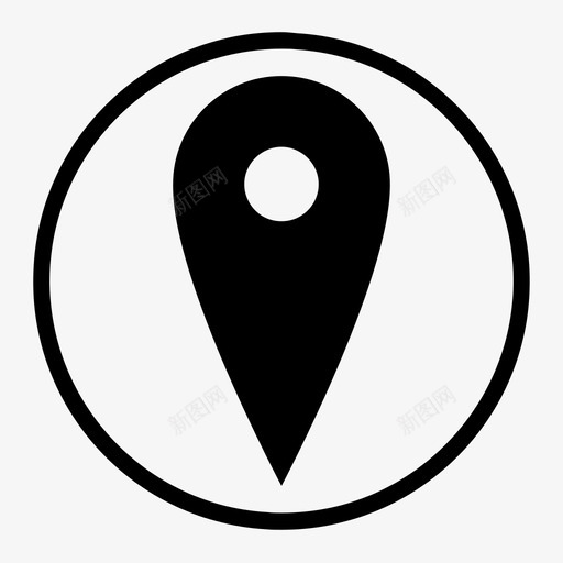 点检查点目的地图标svg_新图网 https://ixintu.com 圆圈图标 地图针 地点 检查点 点 目的地