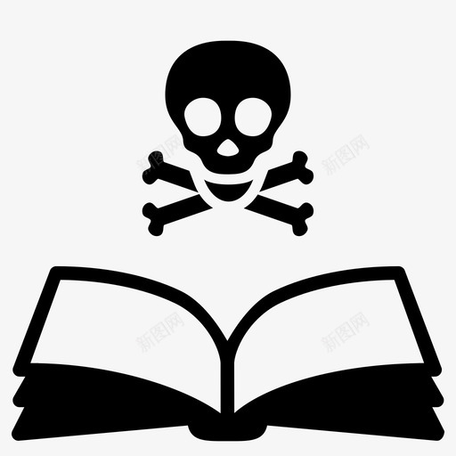海盗书打开阅读图标svg_新图网 https://ixintu.com 打开 来源 海盗书 阅读 骷髅