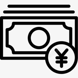 大额度资金投资日元现金金融图标高清图片