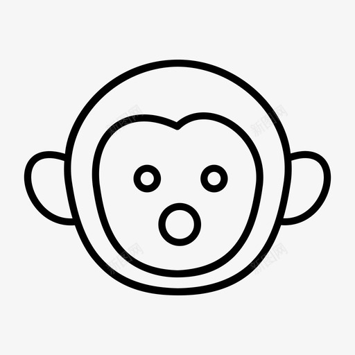猴子动物动物脸图标svg_新图网 https://ixintu.com 动物 动物脸 猴子 猴子脸 表情符号