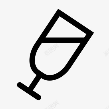 香槟长笛玻璃玻璃器皿图标图标