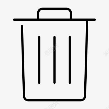垃圾桶垃圾普通切口图标图标