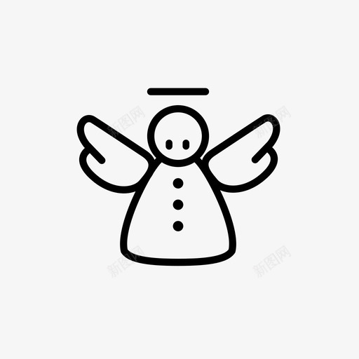 天使天堂圣人图标svg_新图网 https://ixintu.com 圣人 圣诞套装2 圣诞节 天使 天堂 翅膀