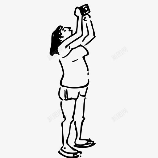 摄像女游客人短裤图标svg_新图网 https://ixintu.com 人 摄像女游客 游客和拍照的人 短裤 站立
