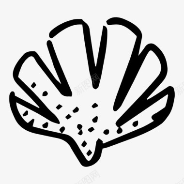 贝壳涂鸦海贝壳图标图标