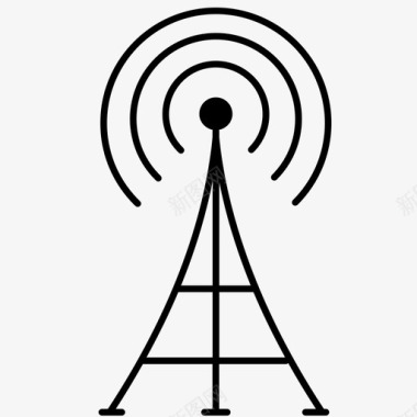 信号天线通信广播图标图标