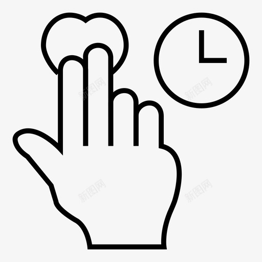 双手势指针图标svg_新图网 https://ixintu.com 双 手势 手势细线 指针 日程表 时间 点击
