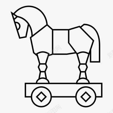 特洛伊木马动物希腊神话图标图标