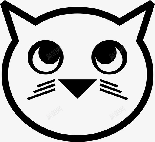 猫动物脸猫图标svg_新图网 https://ixintu.com 动物 猫 脸猫