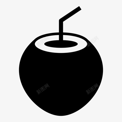 椰子饮料食物图标svg_新图网 https://ixintu.com 夏季 果汁 椰子 水果 食物 饮料