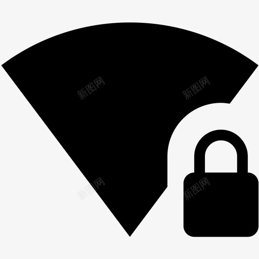 安全wifi锁定安全图标svg_新图网 https://ixintu.com 安全 安全wifi 锁定