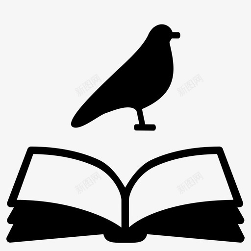 鸟书打开阅读图标svg_新图网 https://ixintu.com 打开 来源 阅读 鸟书
