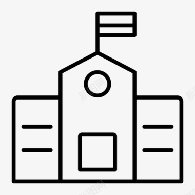 学校建筑学院图标图标