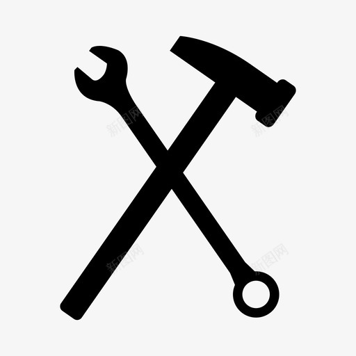 锤子和扳手技工修理图标svg_新图网 https://ixintu.com 修理 工作 工具 技工 锤子和扳手