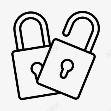 锁挂锁受保护图标图标