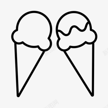 冰淇淋情侣食物图标图标