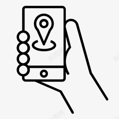 智能手机地图地图pin导航器图标图标