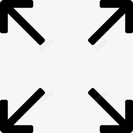 箭头活动放大图标svg_新图网 https://ixintu.com 展开 放大 活动 箭头 箭头和填充的框 过程 运动