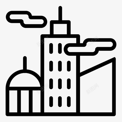 城市公寓摩天大楼图标svg_新图网 https://ixintu.com 公寓 城市 塔楼 市区 摩天大楼