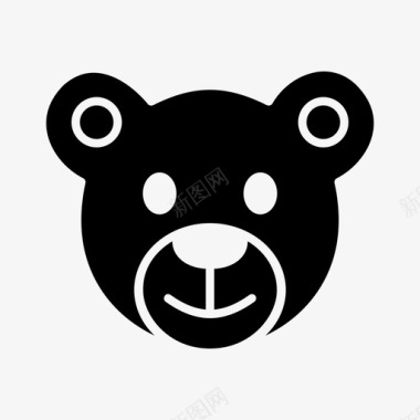 熊动物熊脸图标图标