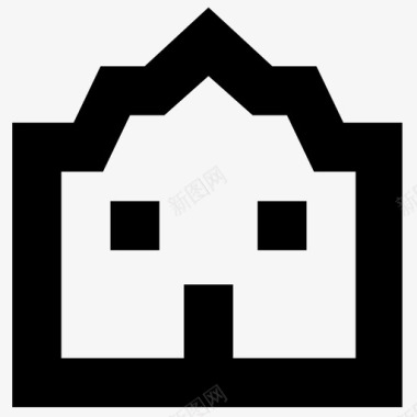 建筑平房小屋图标图标