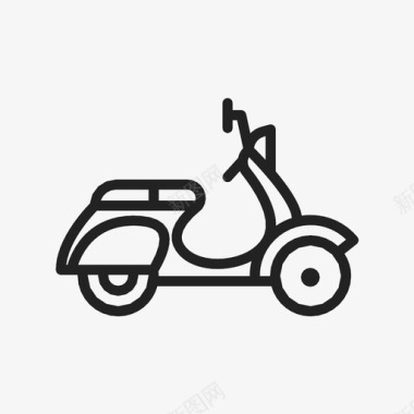 踏板车旅行车两轮车图标图标