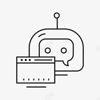 机器人和浏览器聊天机器人信使图标图标