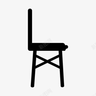 旧木质室内椅图标图标