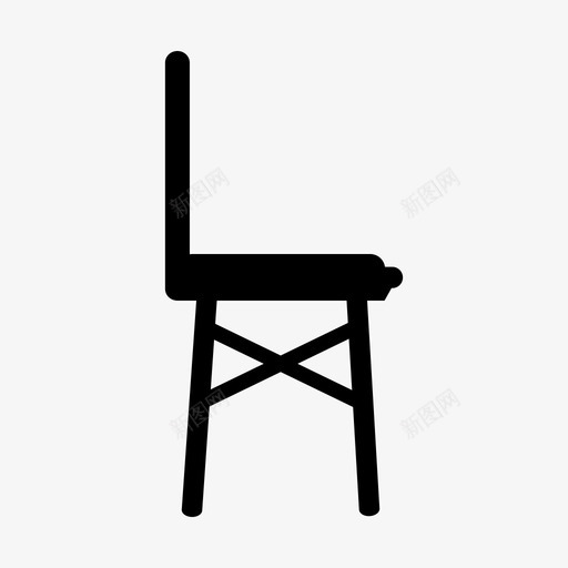 旧木质室内椅图标svg_新图网 https://ixintu.com 旧木质室内椅
