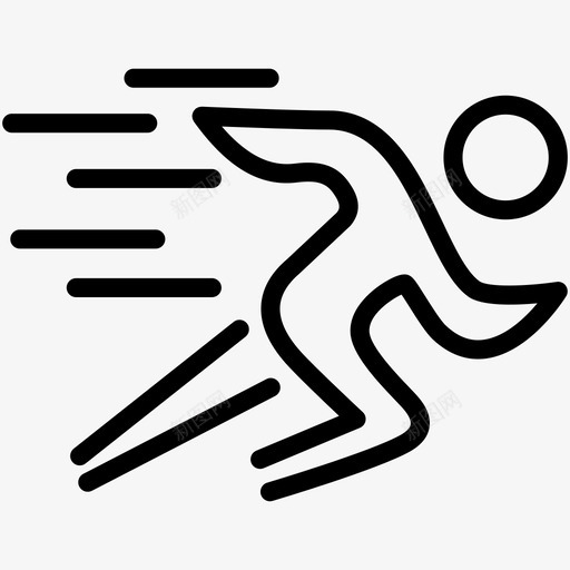 跑快健身图标svg_新图网 https://ixintu.com 体育活动 健身 快 跑 跑步 运动