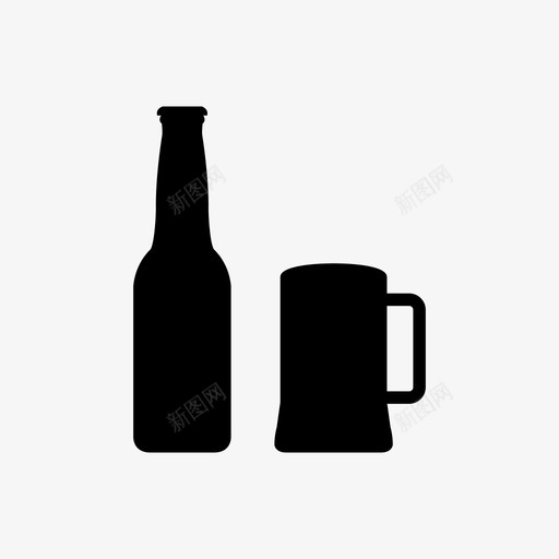 啤酒酒吧瓶子图标svg_新图网 https://ixintu.com 啤酒 液体 玻璃杯 瓶子 酒吧 饮料