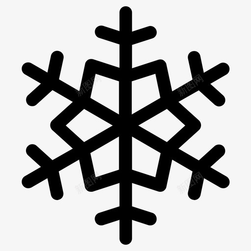 冰雪花冬天图标svg_新图网 https://ixintu.com 冬天 冰 雪花