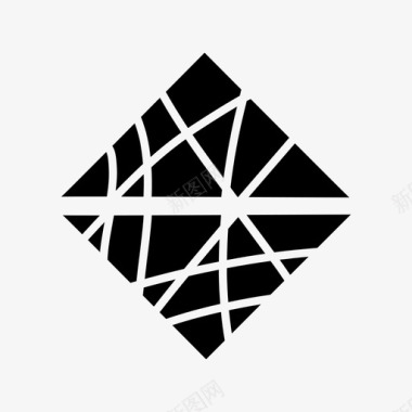 钻石几何正方形图标图标