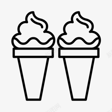 冰淇淋筒嘉年华马戏团图标图标