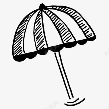 伞海滩沙滩伞图标图标