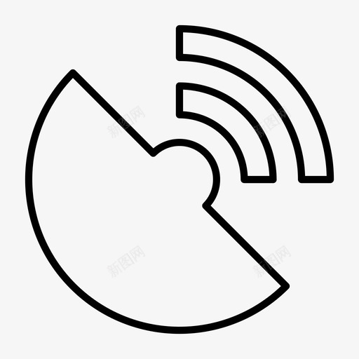 卫星通信互联网图标svg_新图网 https://ixintu.com wifi 互联网 位置 信号 卫星 通信