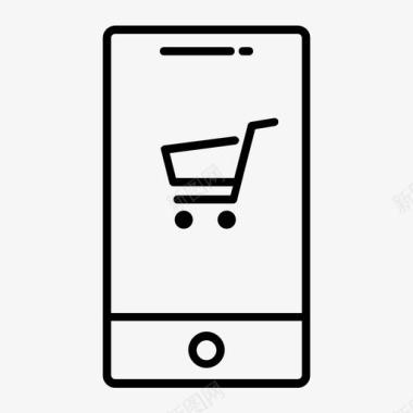 智能手机购物车购买移动购物图标图标