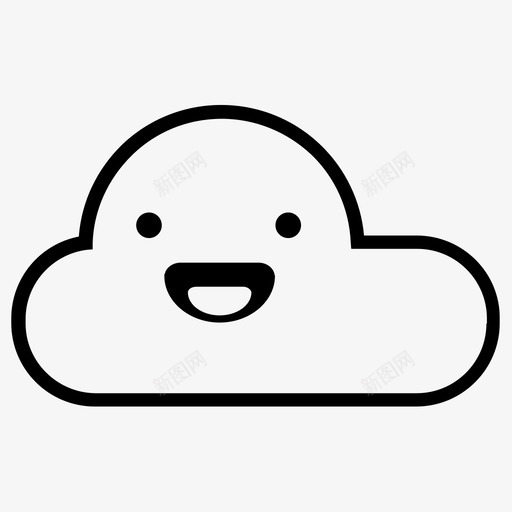 快乐的云气候云图标svg_新图网 https://ixintu.com 云 天气 天空 快乐的云 气候 雨