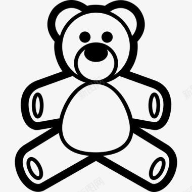 泰迪熊动物婴儿图标图标